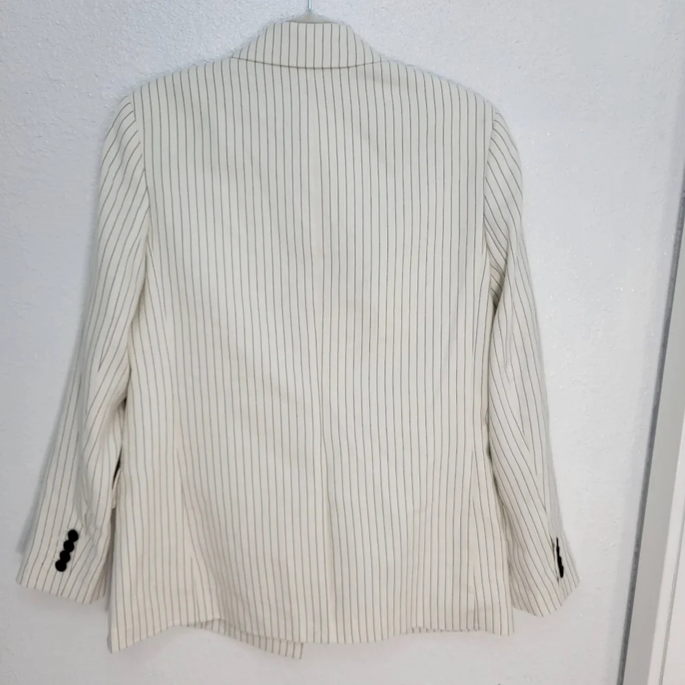 NWT! MADEWELL Relaxed Blazer in Pinstripe Linen Blend NU290_7